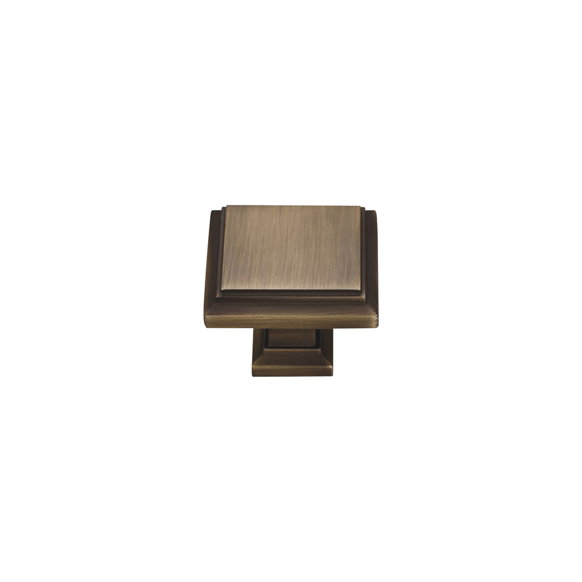 Sapphire Accent Series Modern Medium Aged Bronze Square Cabinet Knob — 1in., 5-Pack, Model# SP-1071-K-MAB-5
